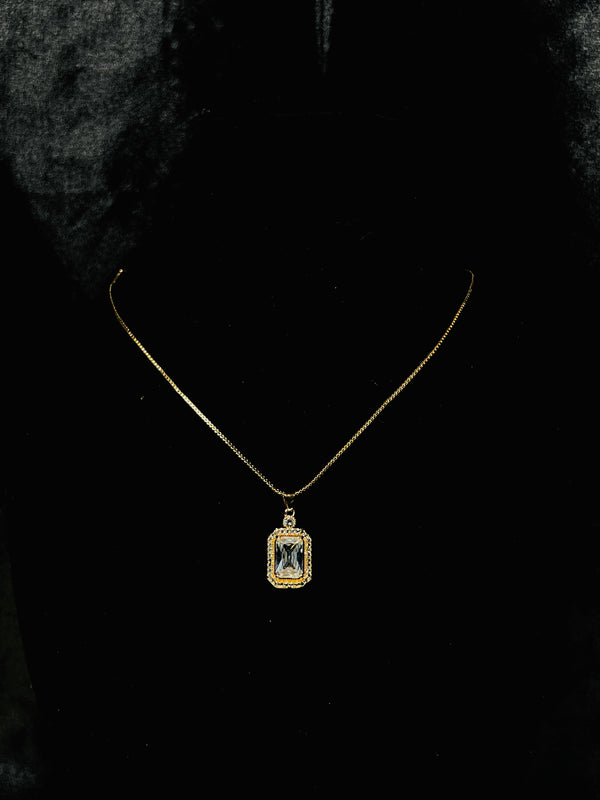 Royal Silver Stone Pendant Necklace