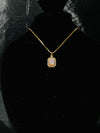 Royal Blush Pink Stone Pendant Necklace