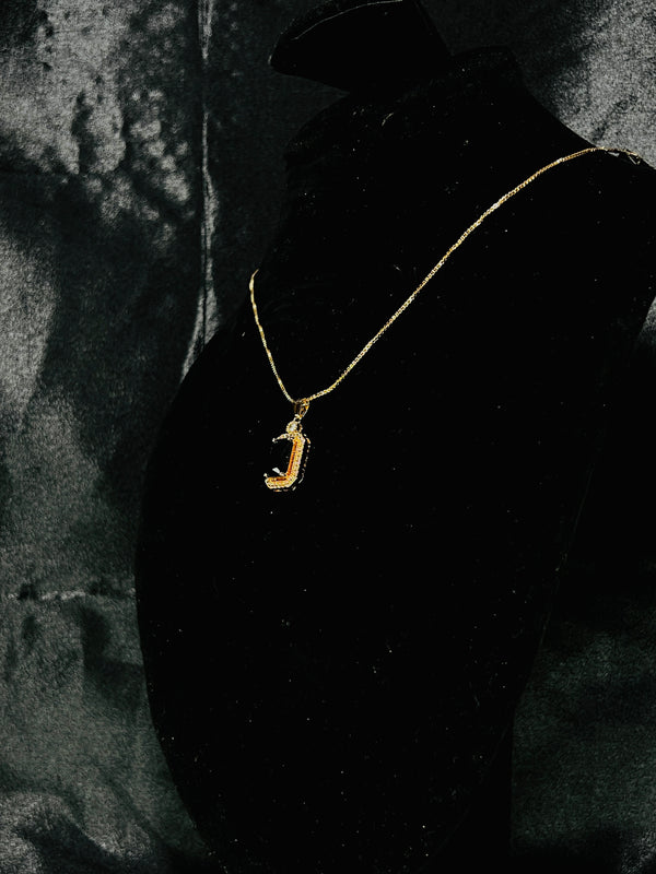 Royal Black Stone Pendant Necklace