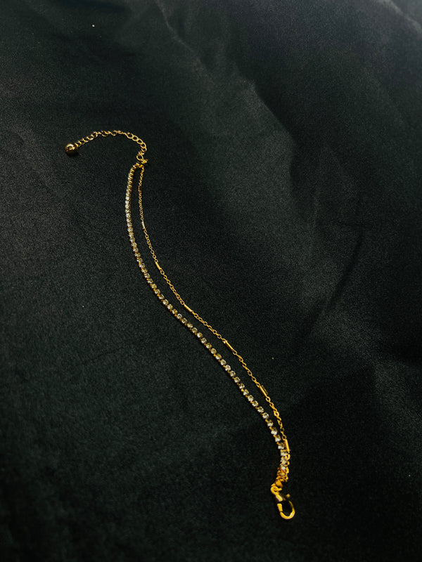 Gold-Plated Double Chain Anklet
