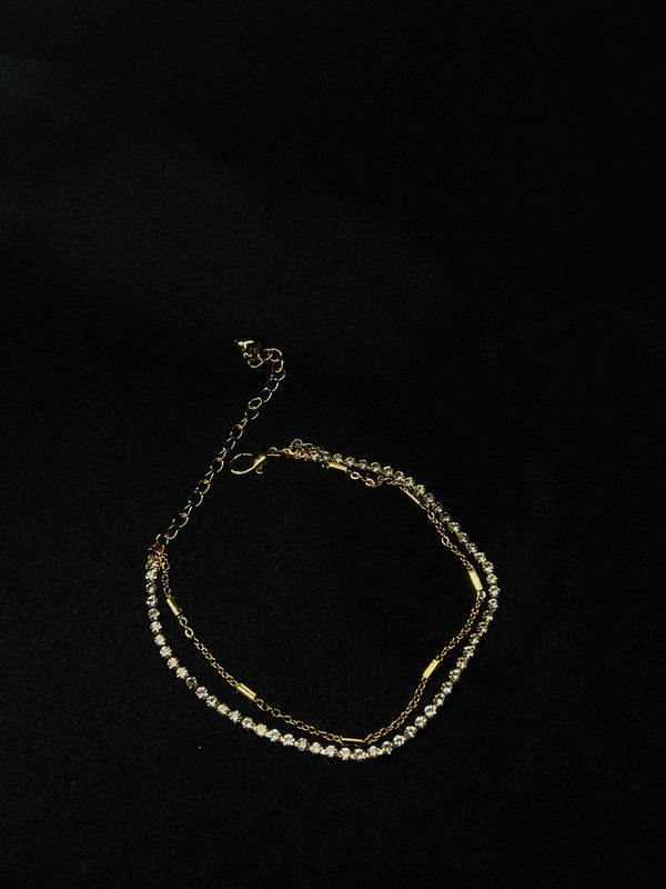 Gold-Plated Double Chain Anklet