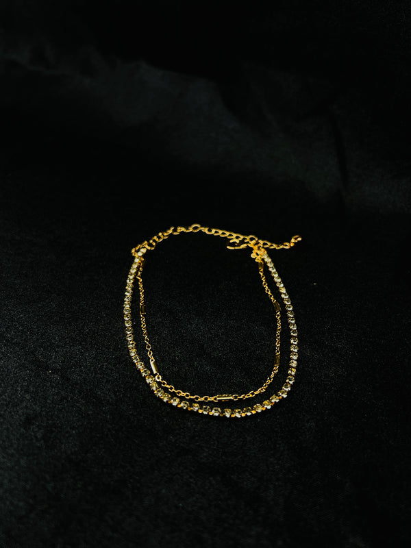 Gold-Plated Double Chain Anklet