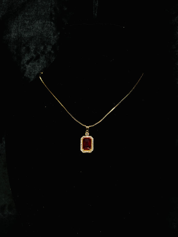 Royal Red Stone Pendant Necklace