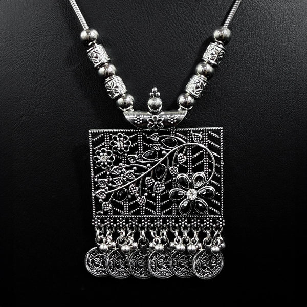 Oxidized Silver Necklace And Earrings Set