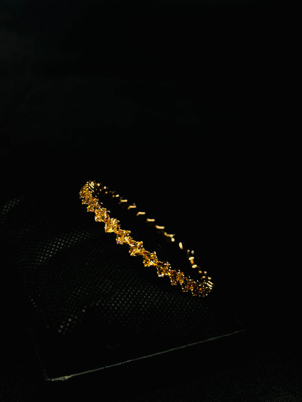 Gold-Toned Tennis Bracelet With Gold Stones