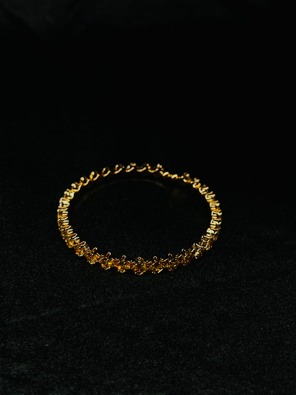 Gold-Toned Tennis Bracelet With Gold Stones