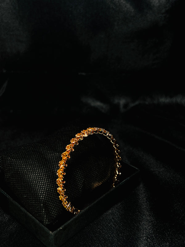 Gold-Toned Tennis Bracelet With Gold Stones