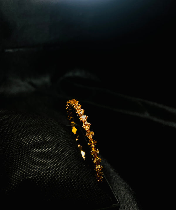 Gold-Toned Tennis Bracelet With Gold Stones