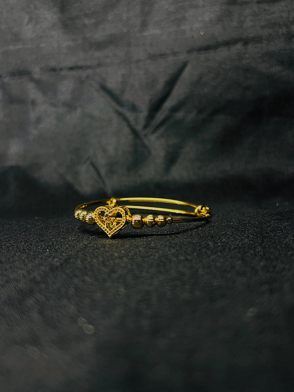 Gold-Plated Bangle With Heart Charm
