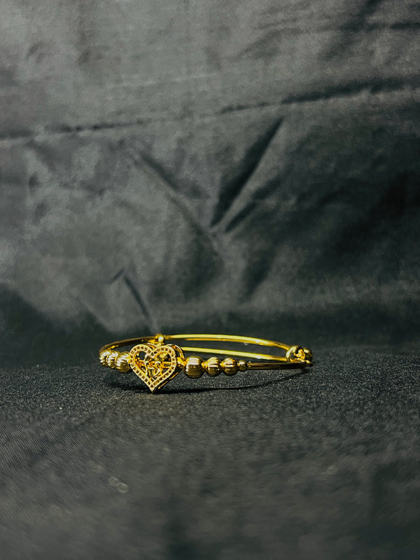 Gold-Plated Bangle With Heart Charm