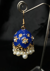 Oxidized Navy Blue Bell Jhumki