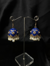 Oxidized Navy Blue Bell Jhumki