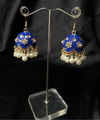 Oxidized Navy Blue Bell Jhumki