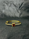 Gold-Plated Bangle with Red & White Crystals