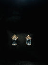 BlueCrystal Drop Earrings in Gold Finish