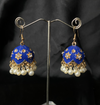 Oxidized Navy Blue Bell Jhumki