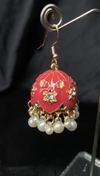 Oxidized Coral Pink Bell Jhumki