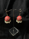 Oxidized Coral Pink Bell Jhumki