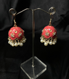 Oxidized Coral Pink Bell Jhumki