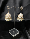 Oxidized White Bell Jhumki