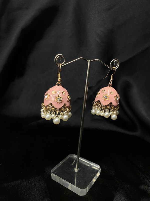 Oxidized Blush pink Bell Jhumki