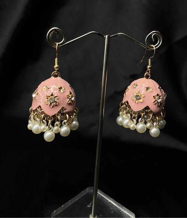 Oxidized Blush pink Bell Jhumki