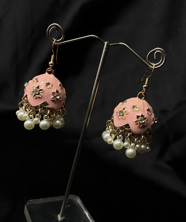 Oxidized Blush pink Bell Jhumki