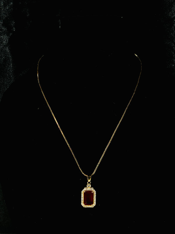 Royal Red Stone Pendant Necklace