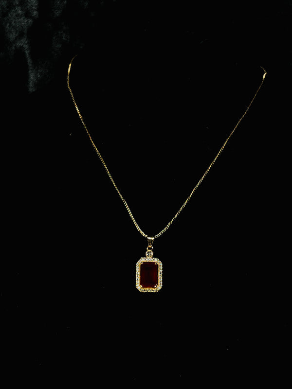 Royal Red Stone Pendant Necklace